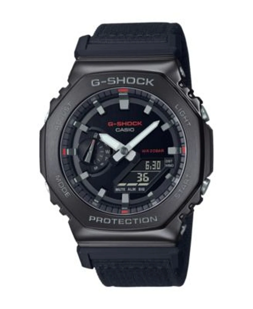G Shock Men s Analog Digital Metal Cover Black Cloth Band Watch
