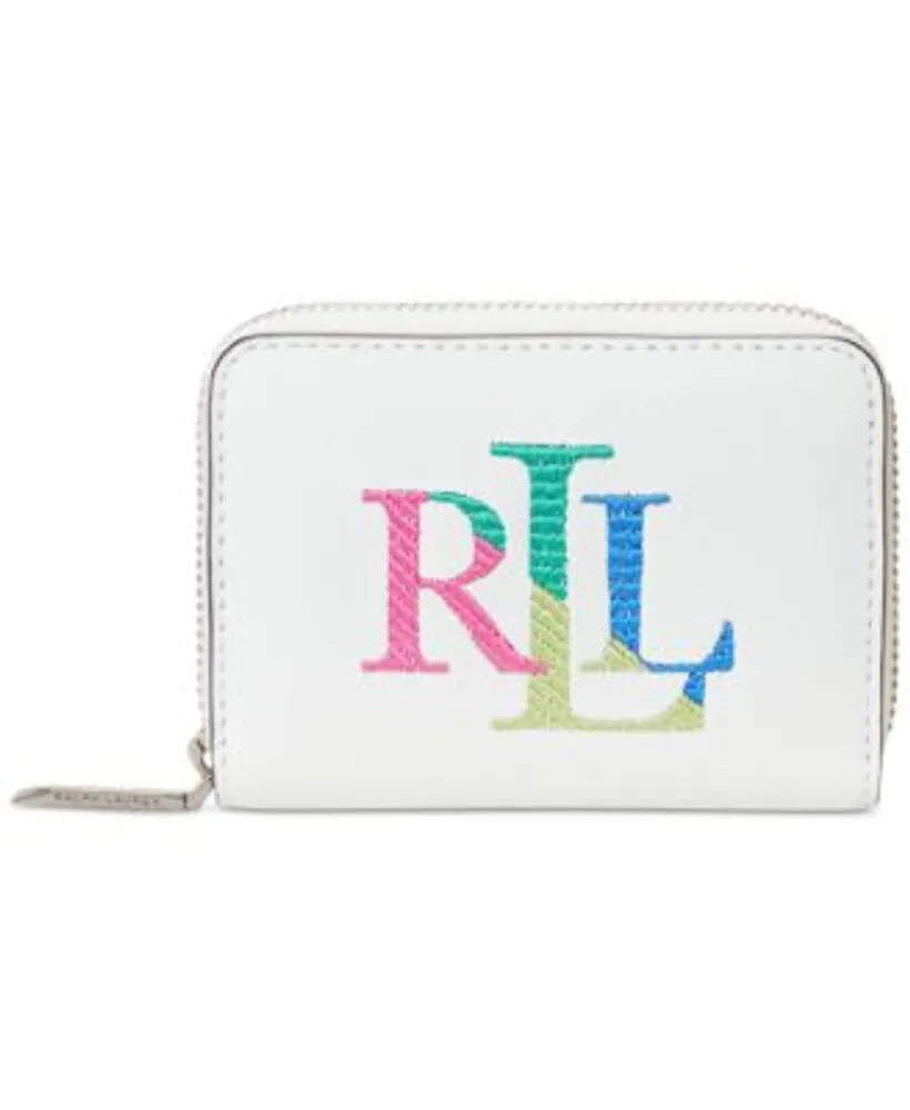 Lauren Ralph Lauren Embroidered Leather Zip Wallet | Hawthorn Mall