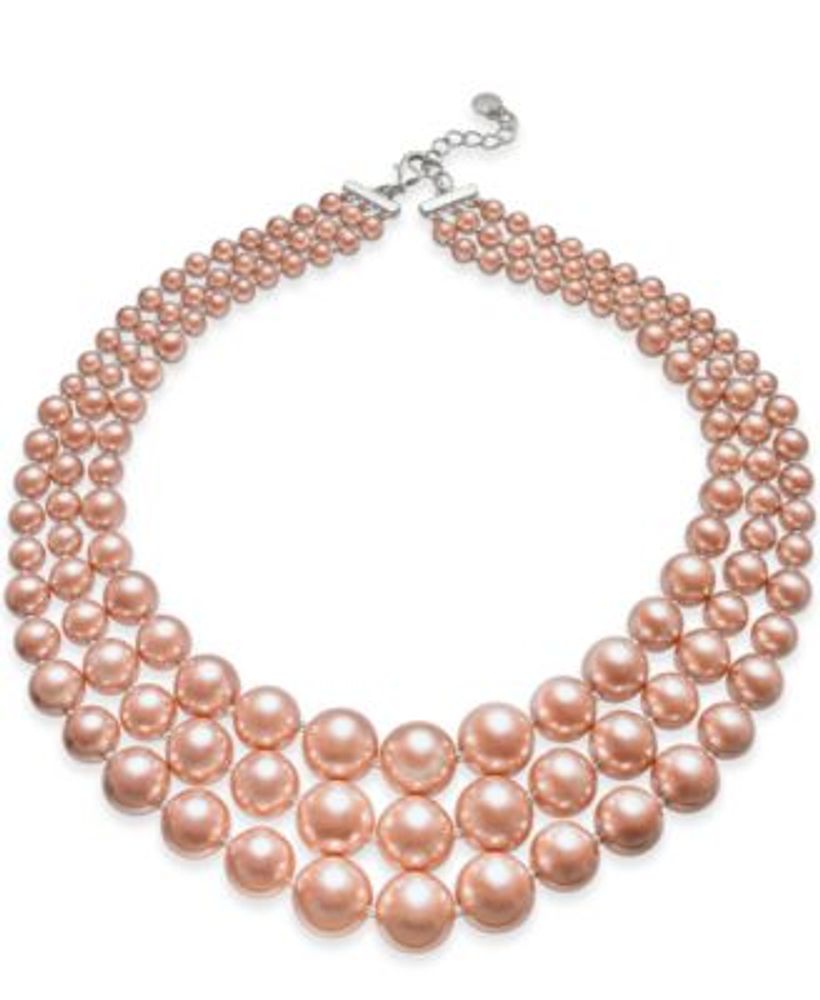 Macys pink clearance pearl necklace