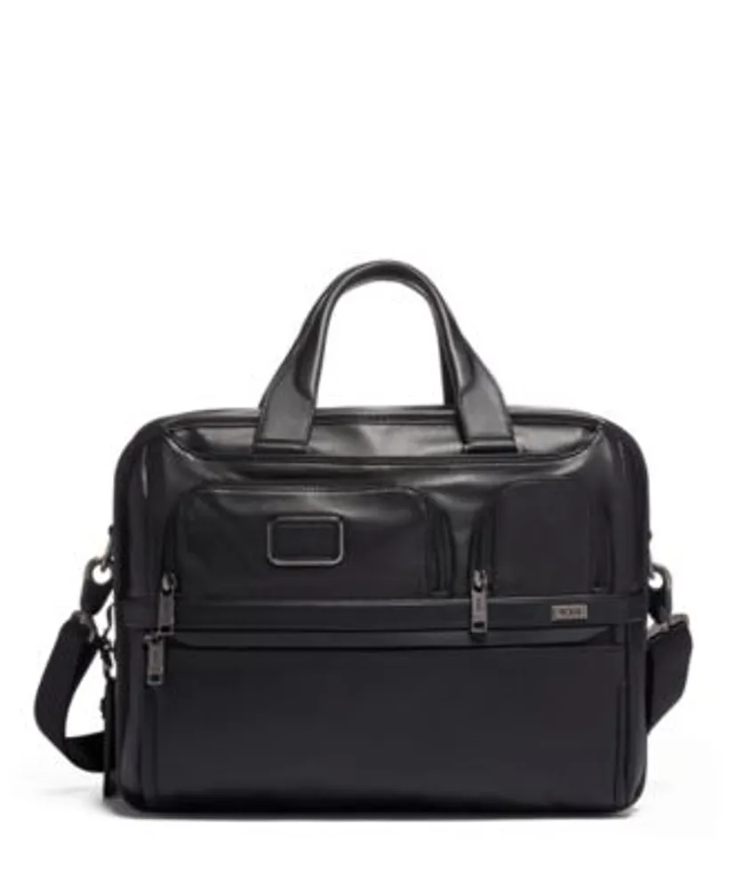 TUMI Alpha 3 Expandable Organizer Leather Laptop Brief | The Shops