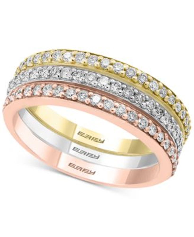 EFFY Diamond Tri Color Band Ring 5 8 ct. t.w. in 14k White Gold