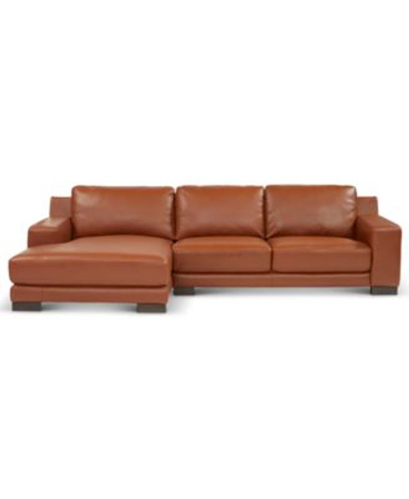 Furniture Darrium 2Pc. Leather Sofa with Chaise, Created for Macy's