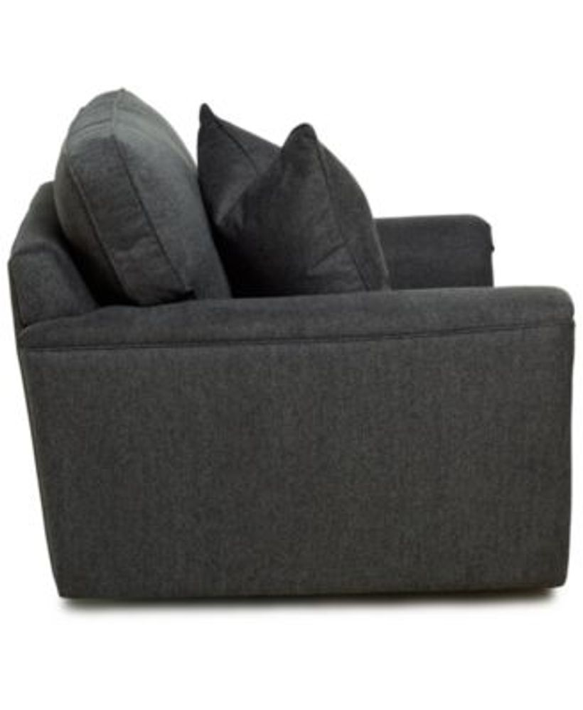 Furniture Jordani 44" Fabric Swivel Chair, Created for Macy's Mall of