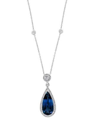 EFFY® London Blue Topaz (8-1/10 ct. t.w.) & Diamond (1/8 ct. t.w. 