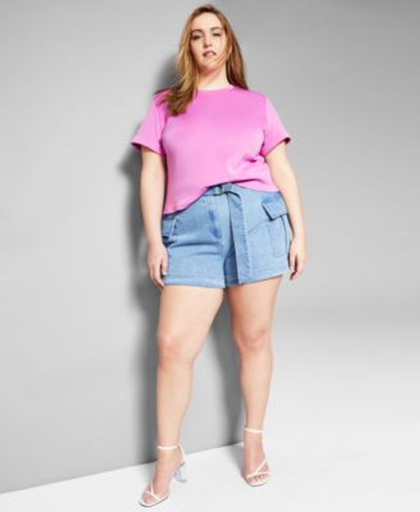 INC International Concepts Jeannie Mai X INC Plus Cropped Cuffed T