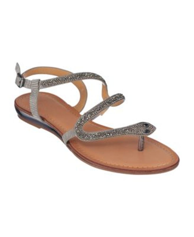 Macy's silver flat sandals cheap