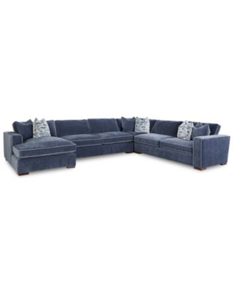 Macy's Rosaleigh 4Pc. Fabric Sectional with Chaise, Created for Macy's