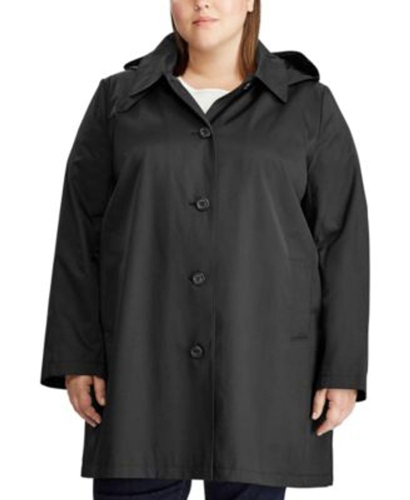 Lauren Ralph Lauren Plus Hooded Raincoat, Created for Macy's Mall of