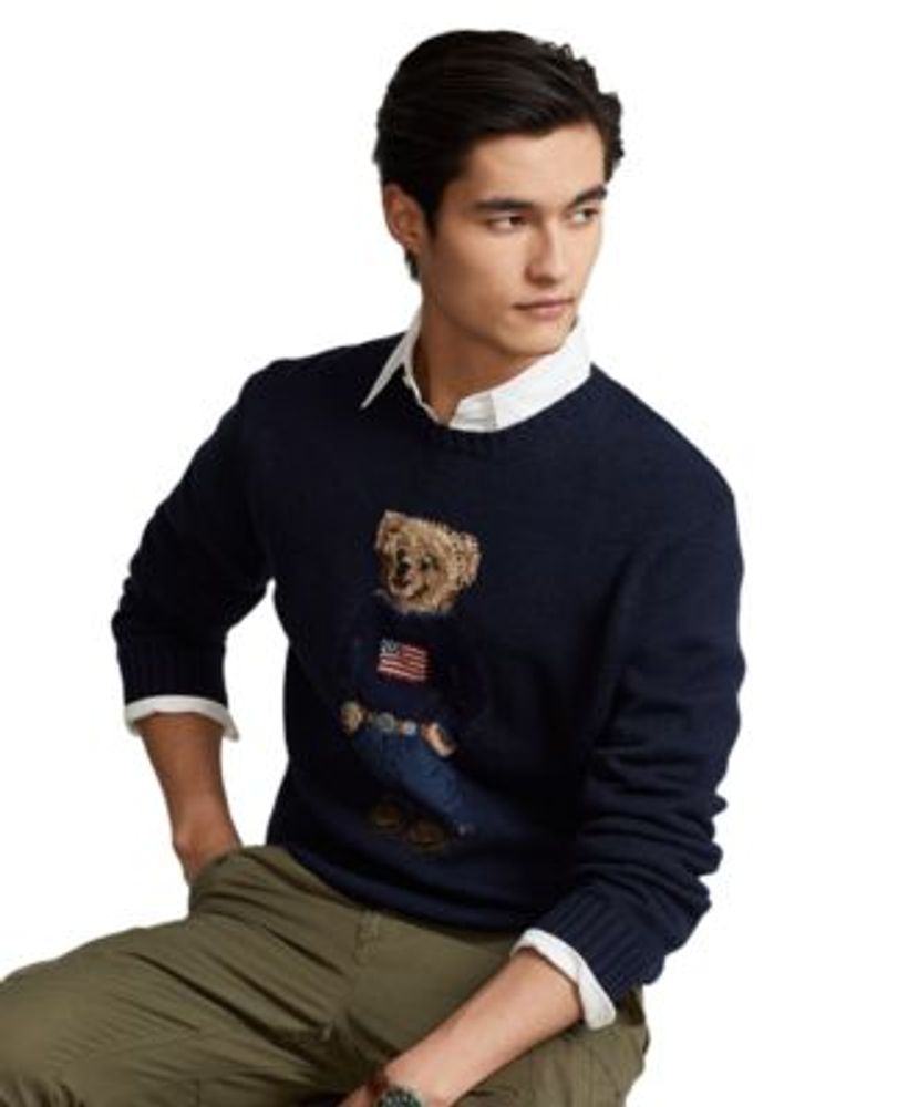 Ralph lauren bear jumper mens discount