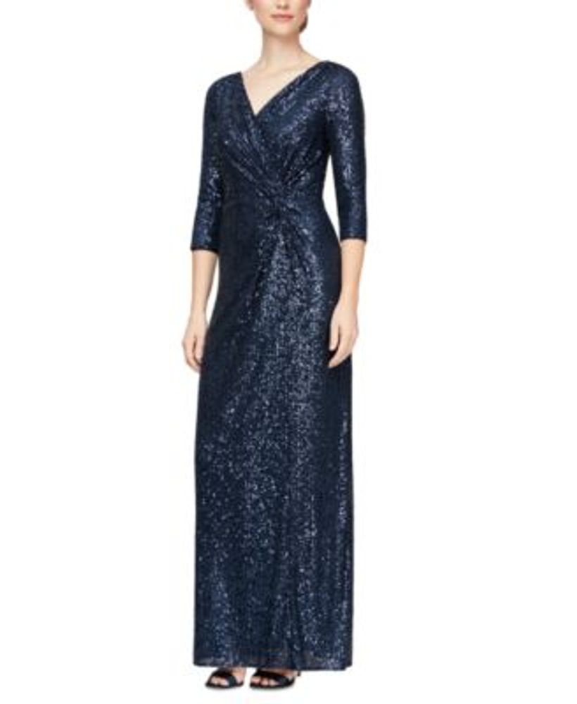 Alex Evenings Sequinned Surplice Gown | Connecticut Post Mall