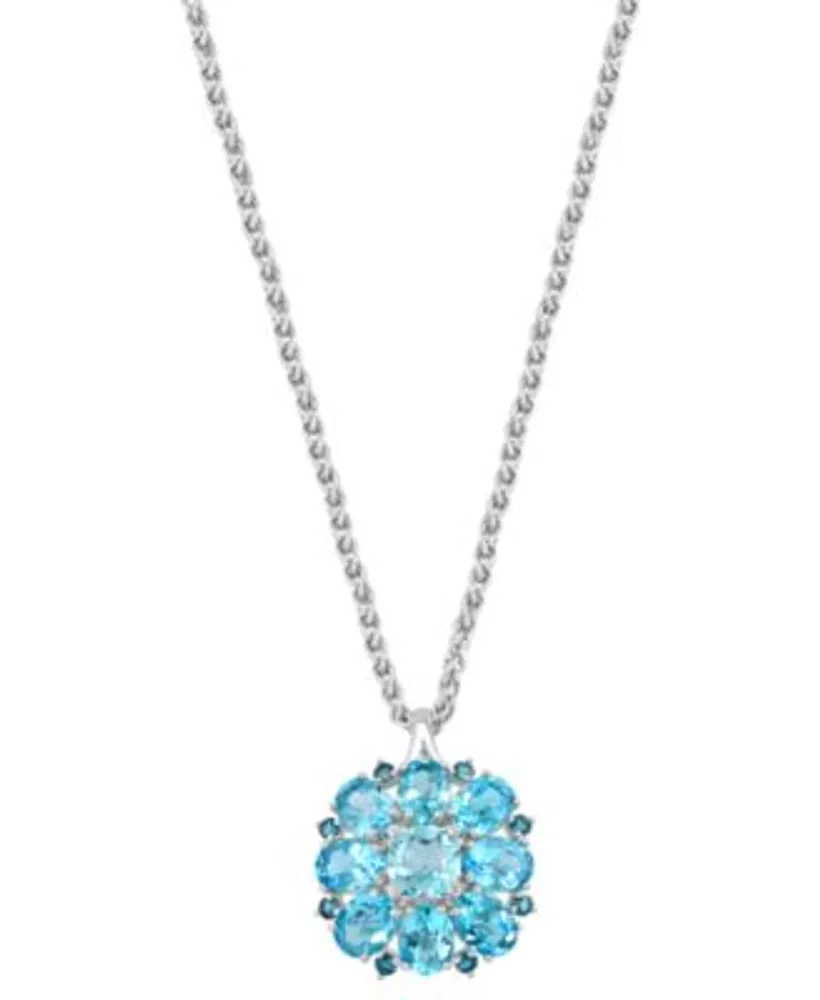 EFFY® Multi-Blue Topaz Flower Cluster 18