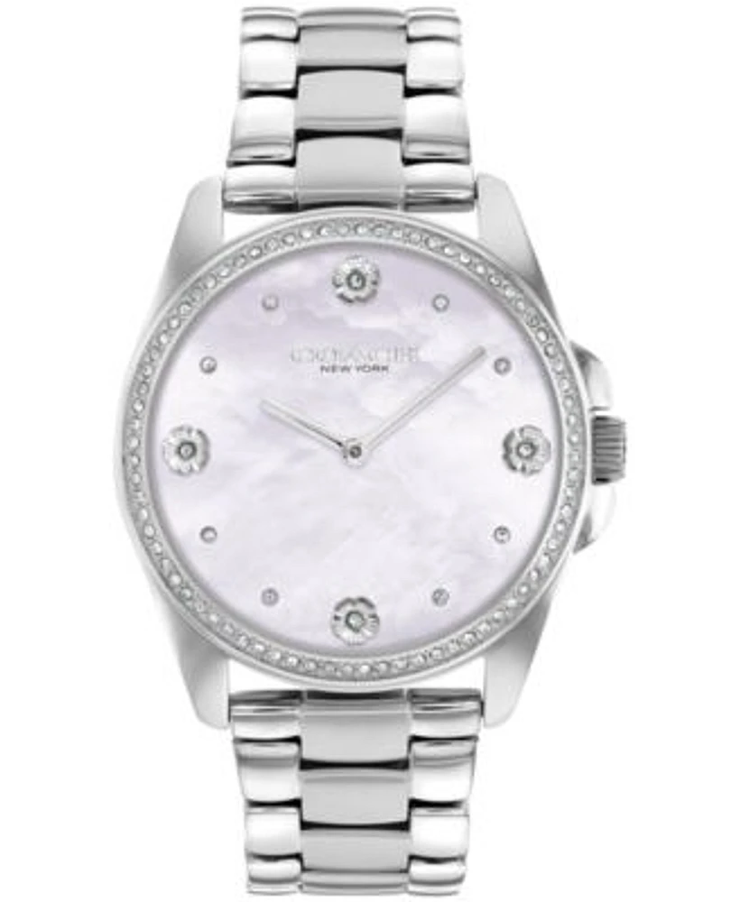 COACH Women s Greyson Quartz Silver Tone Stainless Steel Bracelet
