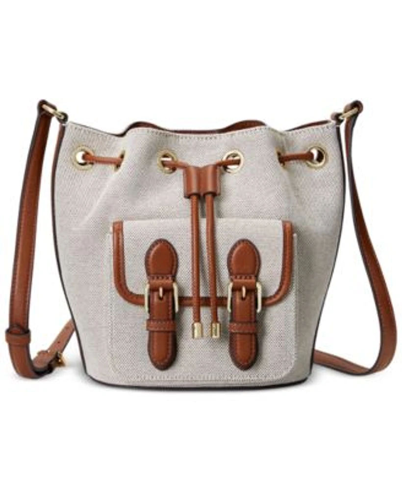 Lauren Ralph Lauren Andie Canvas Small Drawstring Crossbody Bag
