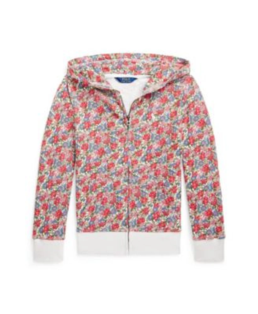 Polo Ralph Lauren Big Girls Floral Spa Terry Full Zip Hoodie
