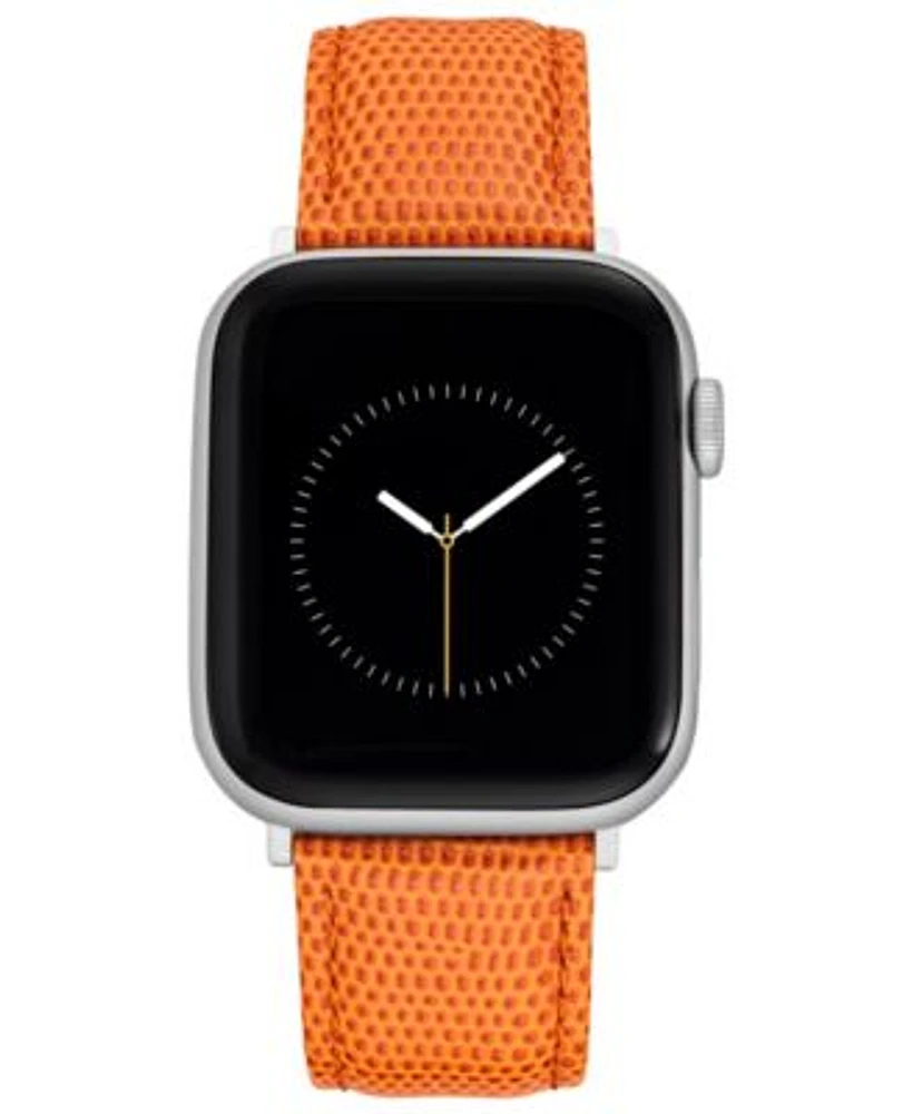 WITHit Orange Genuine Leather Strap with Silver Tone Stainless
