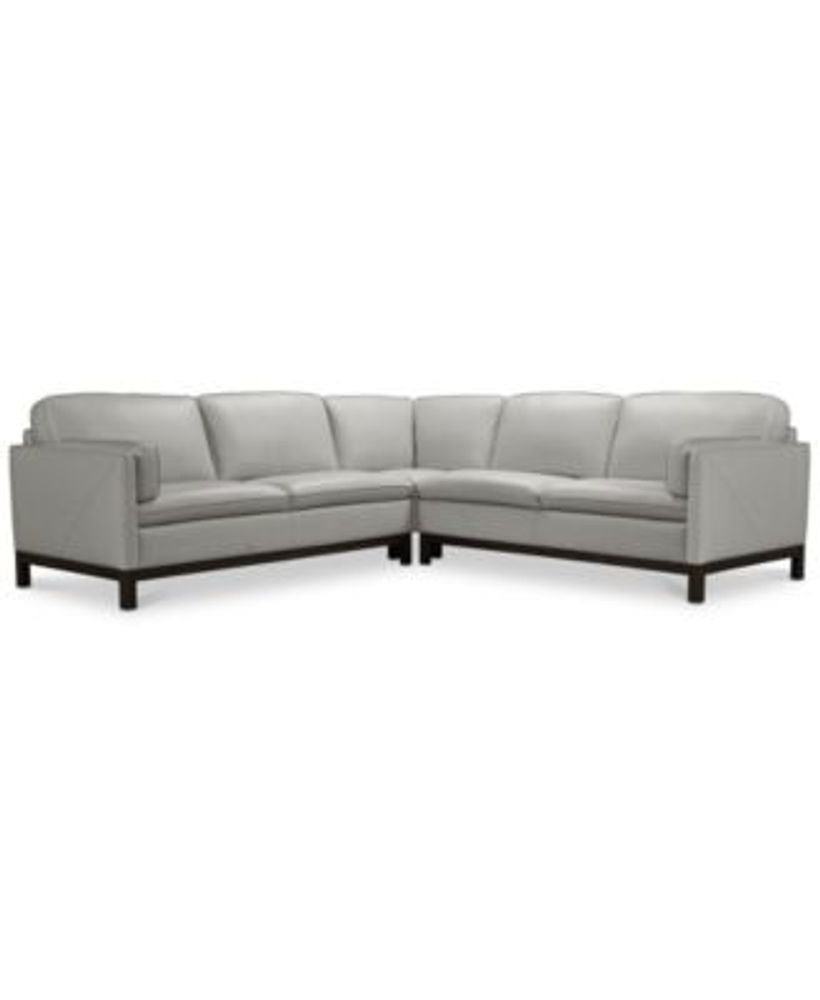 Furniture Virton 3Pc. Leather "L" Sectional Sofa, Created for Macy's