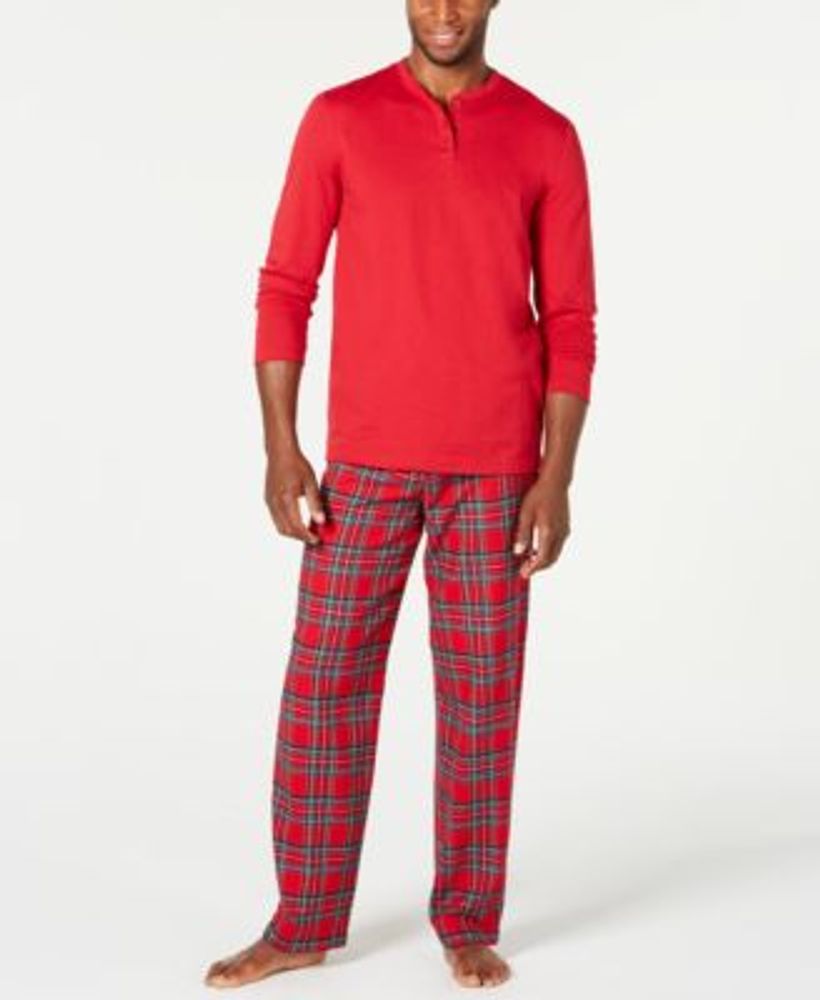 Macys mens flannel on sale pajama sets
