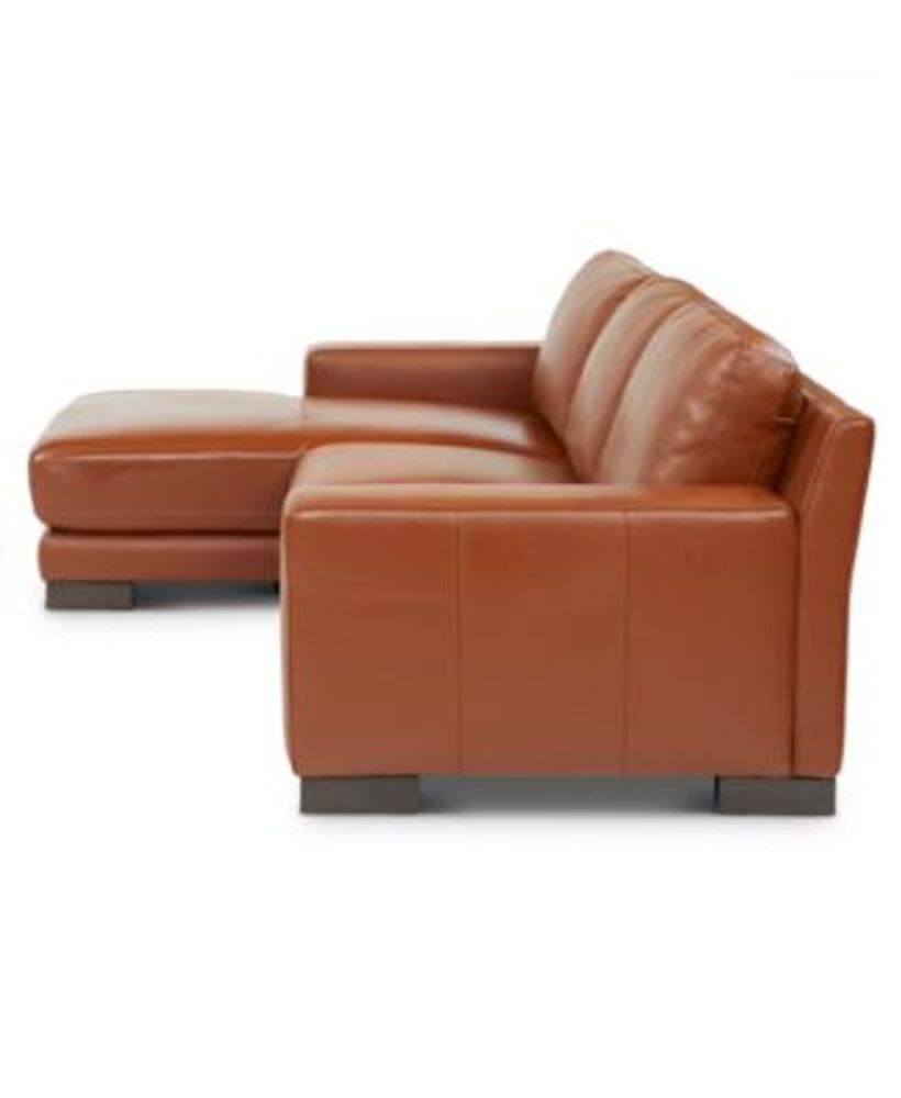 Furniture Darrium 2Pc. Leather Sofa with Chaise, Created for Macy's