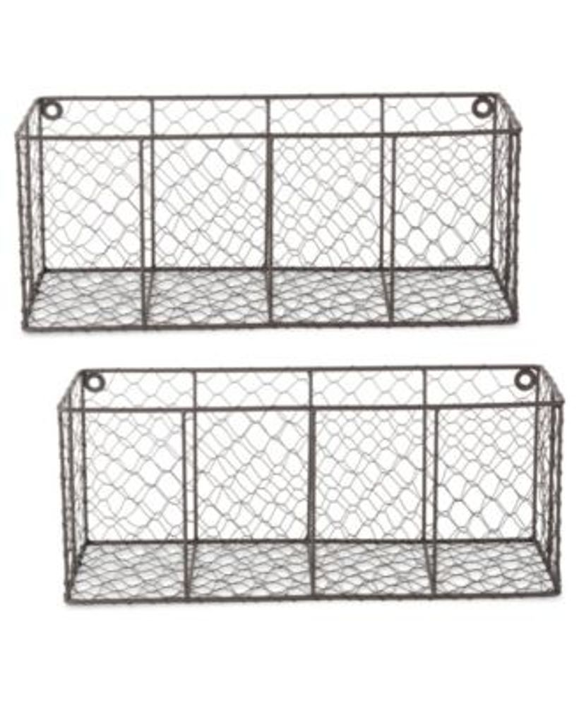 Design Imports Medium Wall Mount Chicken Wire Basket Set of 2 Mall of