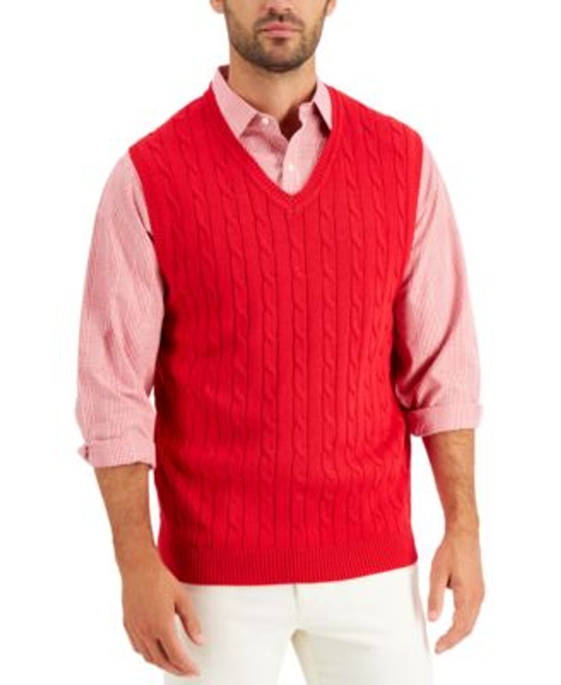 men's cable knit vest