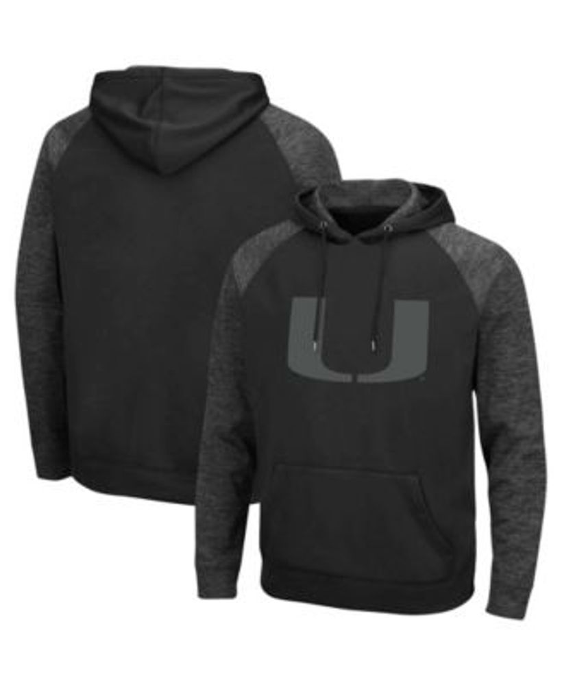 Colosseum Men s Black Miami Hurricanes Blackout 3.0 Tonal Raglan
