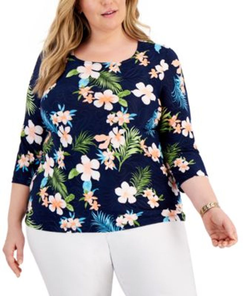 Mackenzie Top - Jacquard Pink Flower main image 0