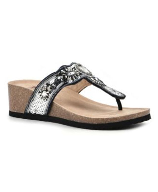 White mountain beaded sandals shop