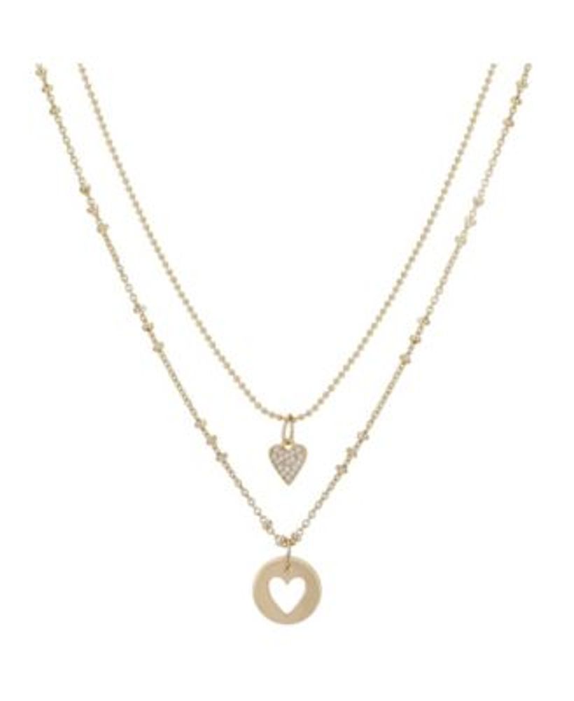Macys gold heart sale necklace