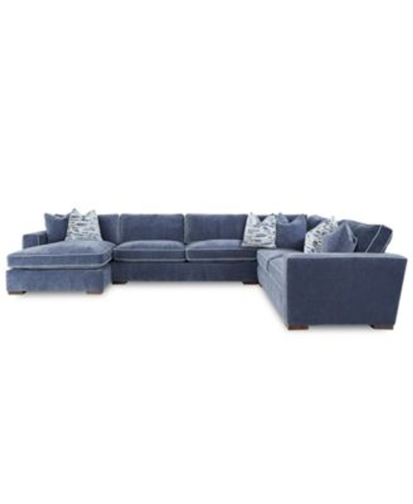 Macy's Rosaleigh 4Pc. Fabric Sectional with Chaise, Created for Macy's