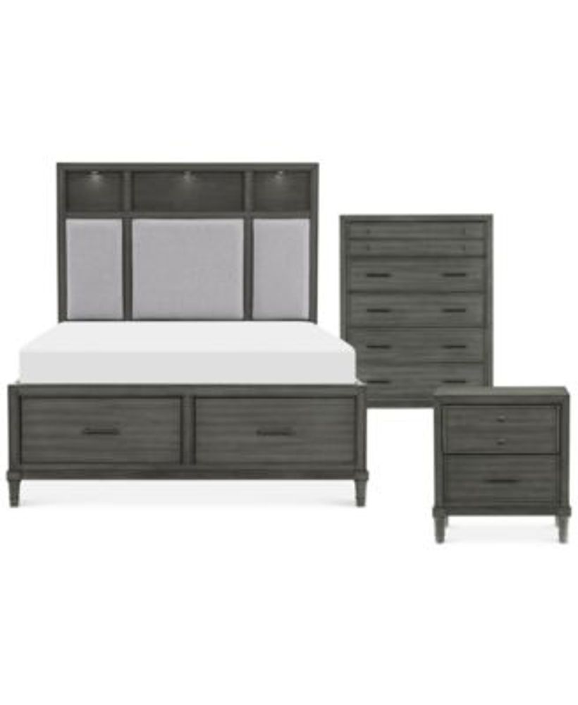 Furniture Mossbrook 3pc Bedroom Set (Queen Bed, Chest & Nightstand