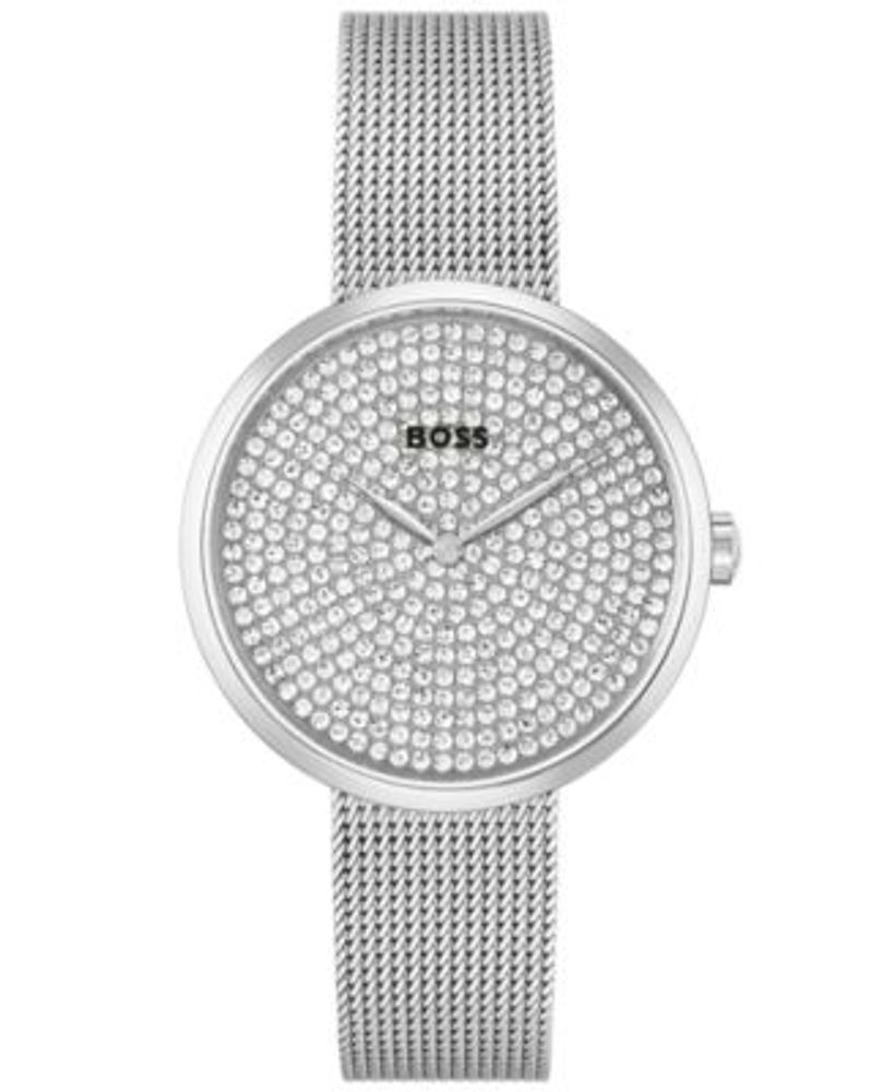 BOSS Women s Praise Silver Tone Stainless Steel Bracelet Watch