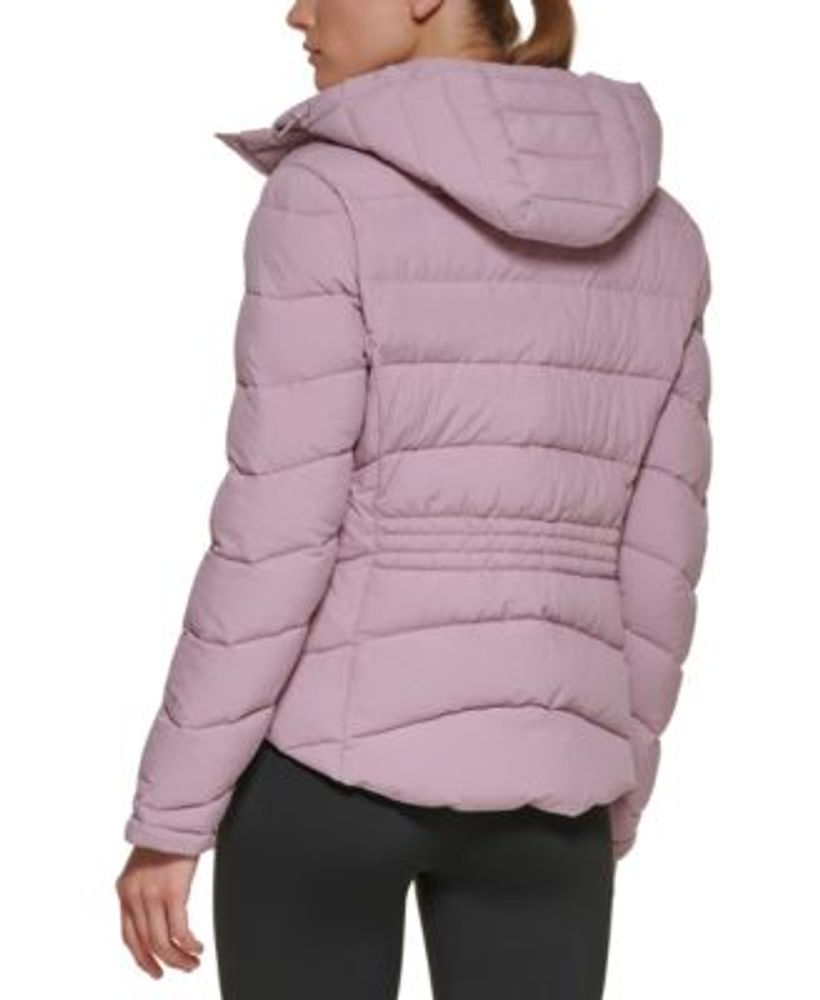 Calvin Klein Women's Hooded Stretch Packable Puffer Coat, Created for