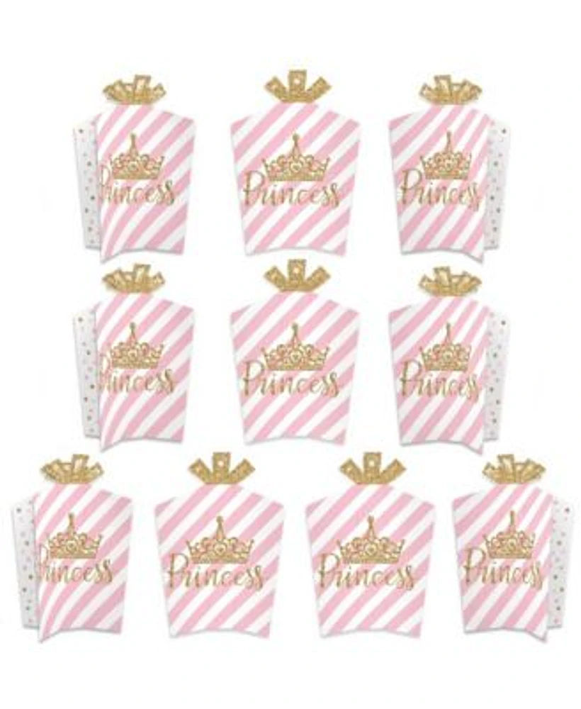 Big Dot of Happiness Little Princess Crown Table Decor Party Fold