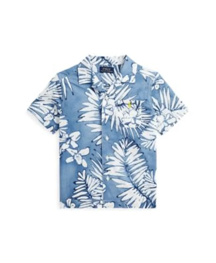 Polo Ralph Lauren Big Boys Palm Frond-Print Cotton-Linen Camp