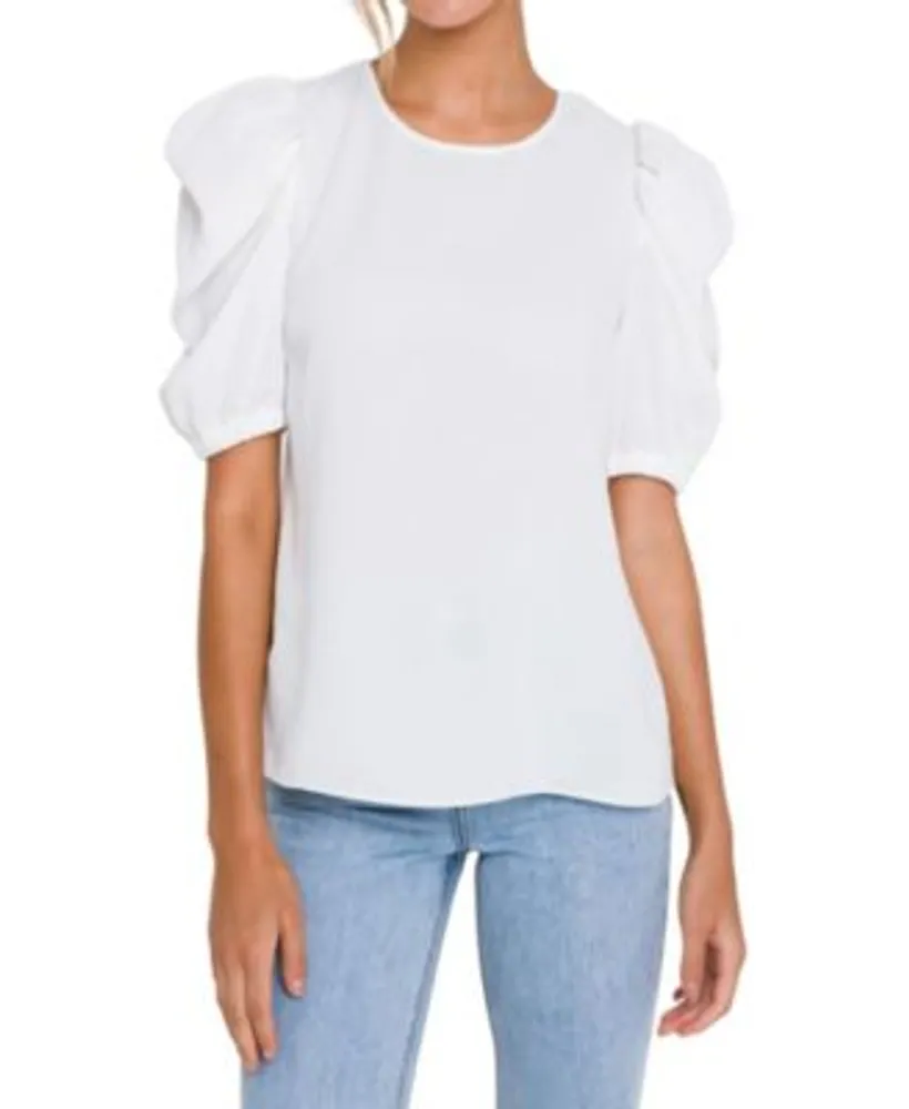 English Factory Women's Pleated Puff Sleeve Top | Hawthorn Mall