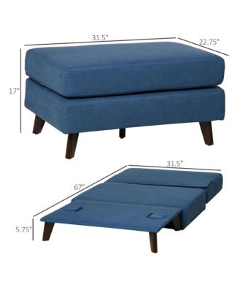 Convertible Sofa Bed, Folding Ottoman Sleeper, Fabric Chair Bed
