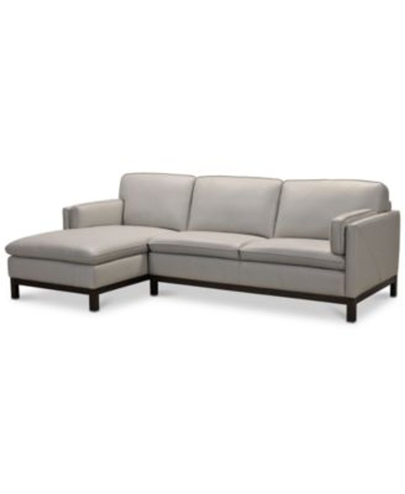Furniture Virton 2Pc. Leather Chaise Sectional Sofa, Created for Macy