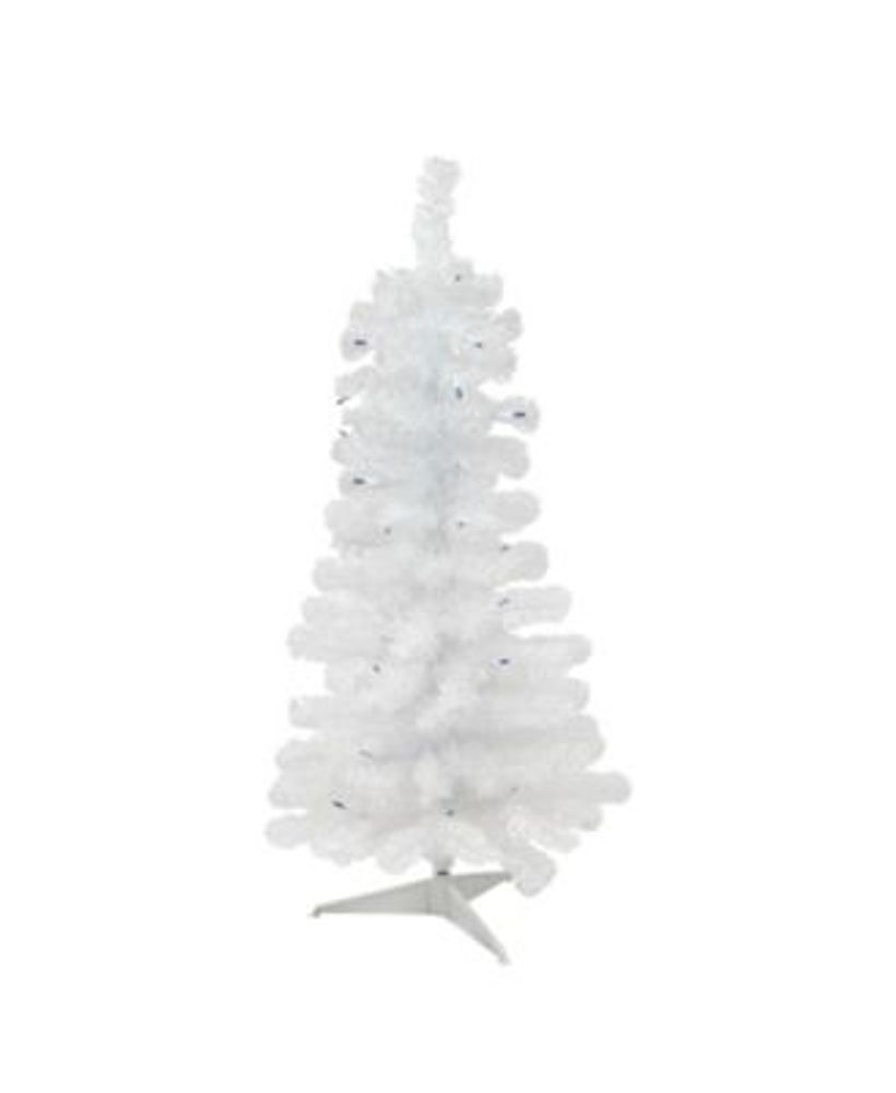 Northlight 3' PreLit White Pine Slim Artificial Christmas Tree Blue