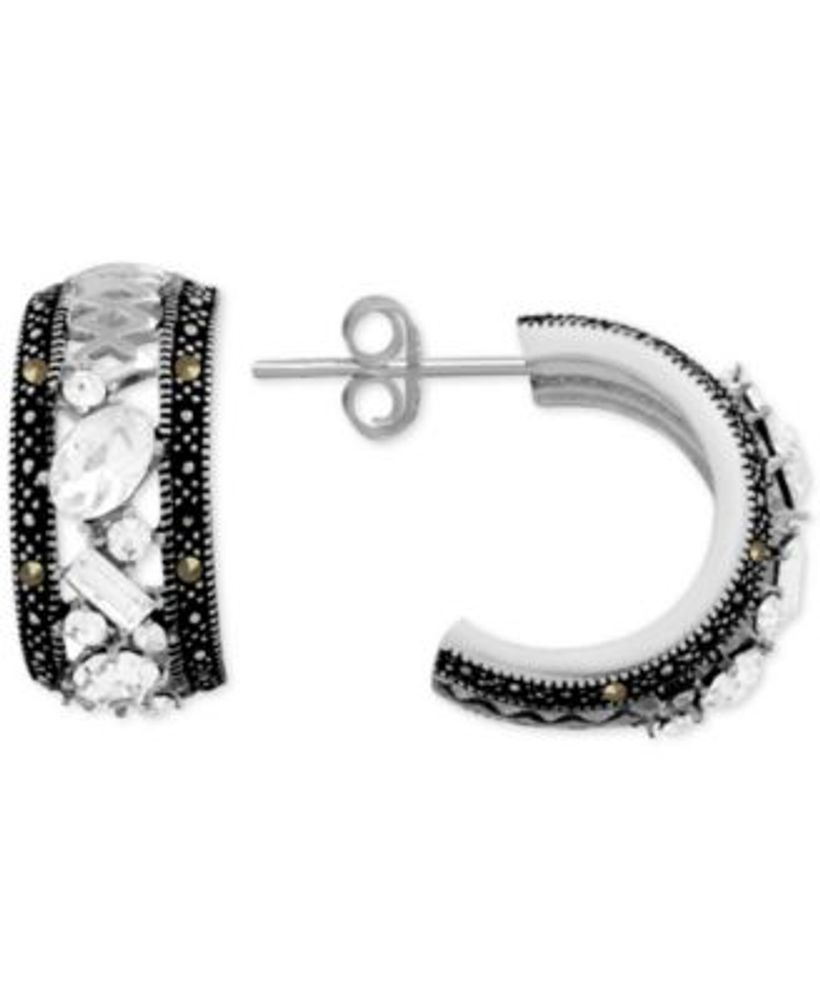 Large marcasite discount hoop earrings