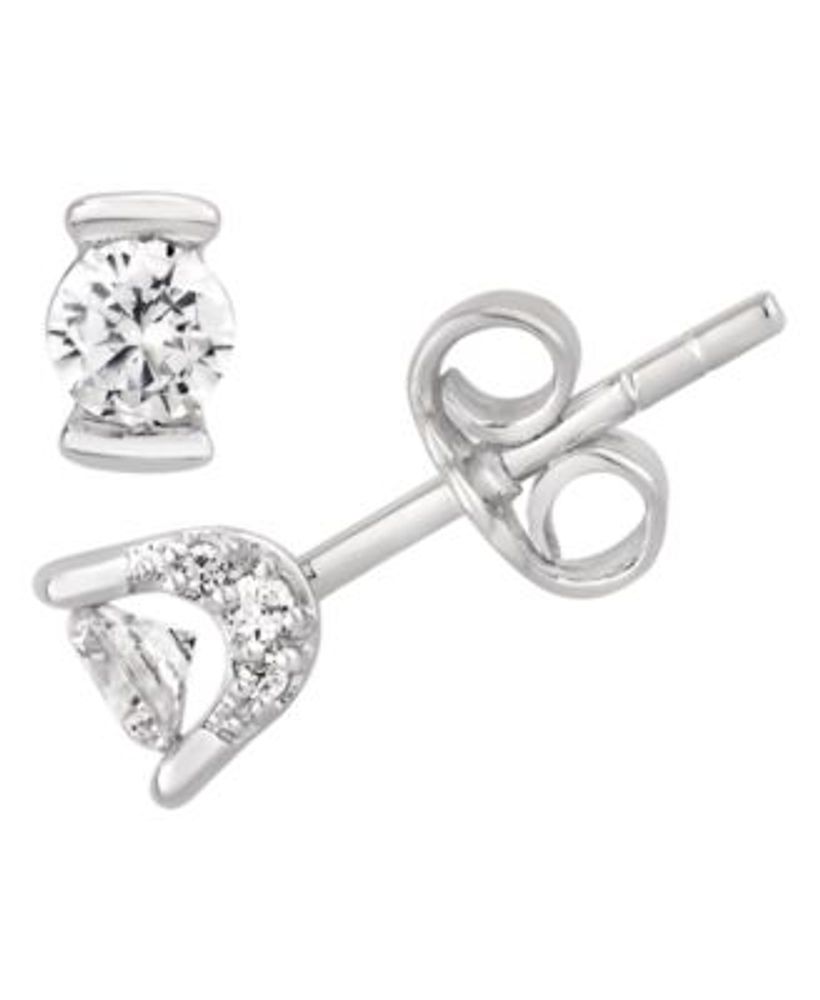 Macy's princess sales cut diamond earrings