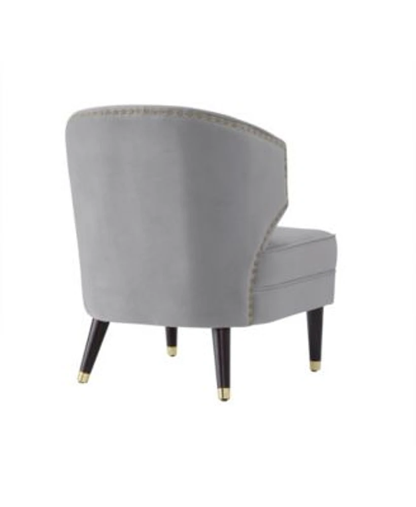 Nicole Miller Cybele Velvet Channel Back Accent Chair with Nailhead Trim Mall of America®