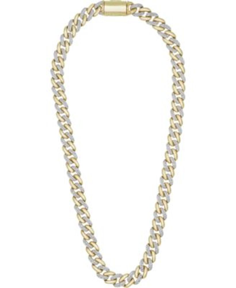Macy's Men's Diamond Link 20" Chain Necklace (1/2 ct. t.w.) in 10k Gold Mall of America®