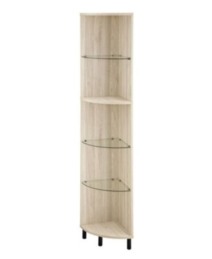 Walker Edison Wood and Glass Corner Bookshelf Mall of America®