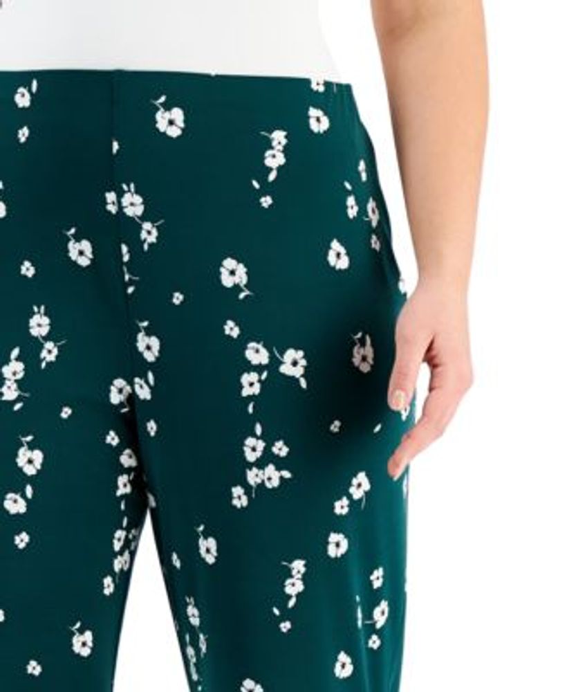 Alfani Plus FloralPrint PullOn Pants, Created for Macy's Mall of
