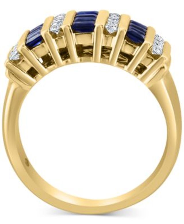 99540円 エフィー コレクション レディース リング アクセサリー EFFYreg; Sapphire (5/8 ct.   Diamond (1/8 ct. Statement Ring in 14k White Gold Sapphire ジェムストーン 