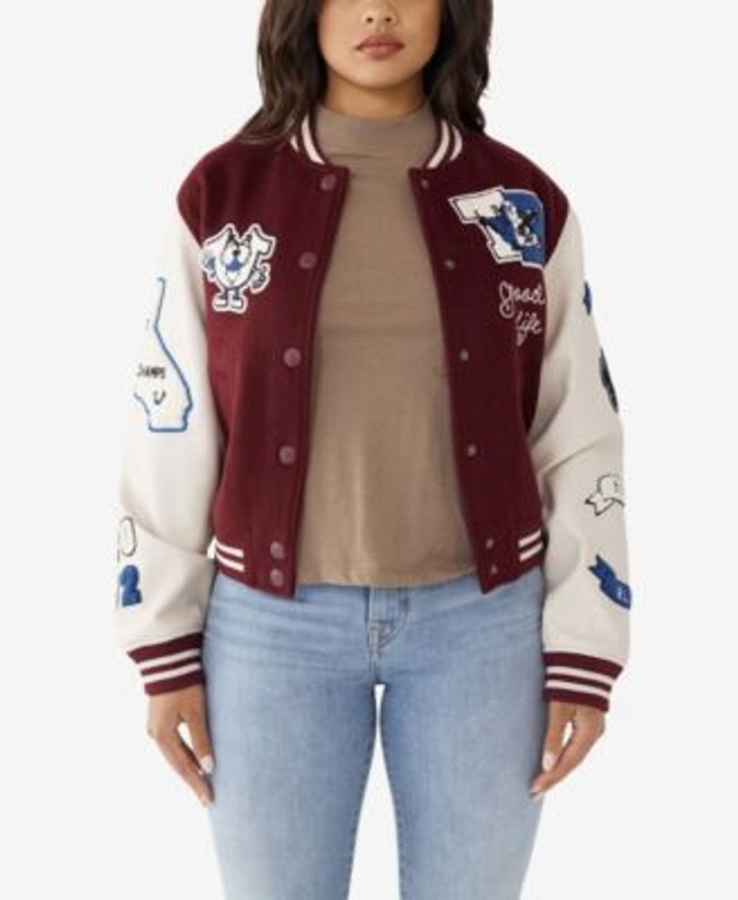 True religion varsity jacket womens outlet