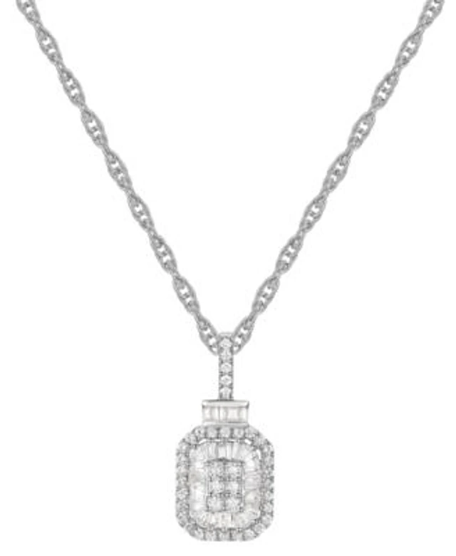 Macy's diamond baguette clearance cluster pendant necklace
