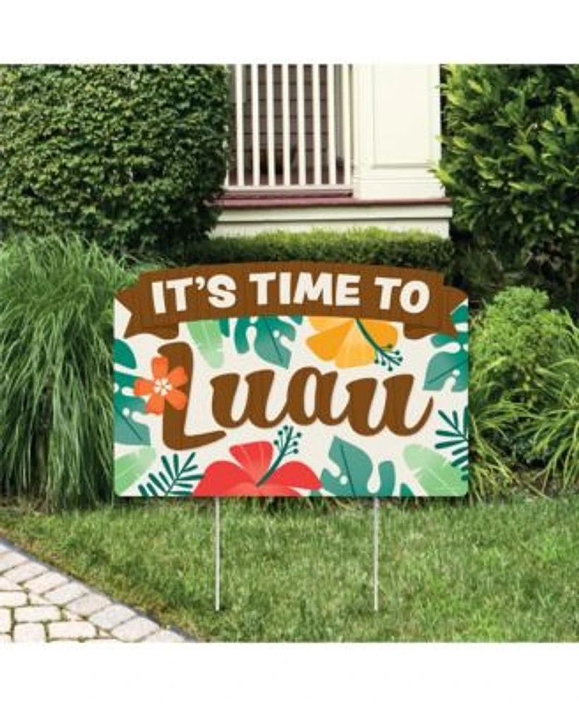 Big Dot of Happiness Tropical Luau Hawaiian Beach Lawn Decor It's