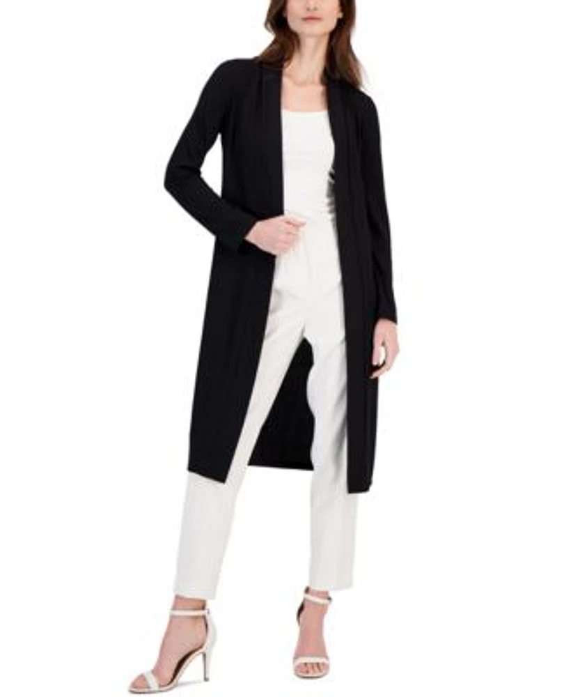 Anne Klein Women s Open Front Ribbed Knit Cardigan Hawthorn Mall