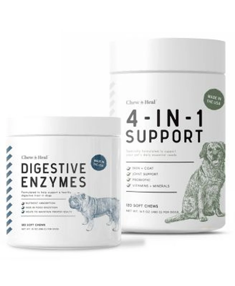 Chew + Heal MaxProtect Digestive Enzymes & Probiotics Bundle, Dog